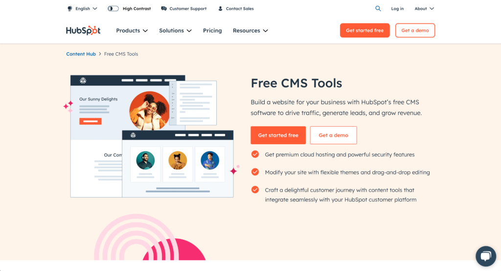 HubSpot CMS landing page