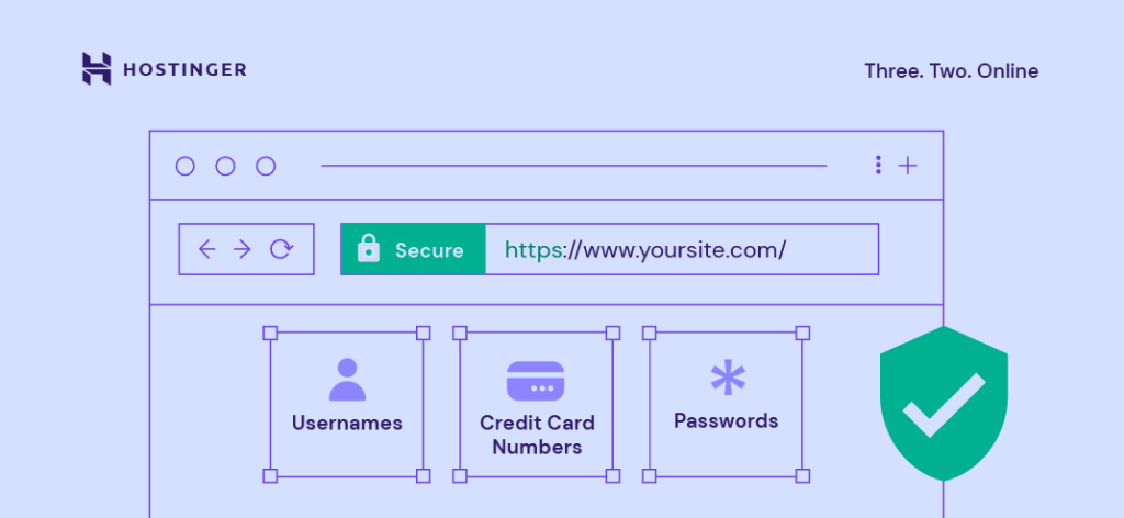 The illustration of an HTTPS website