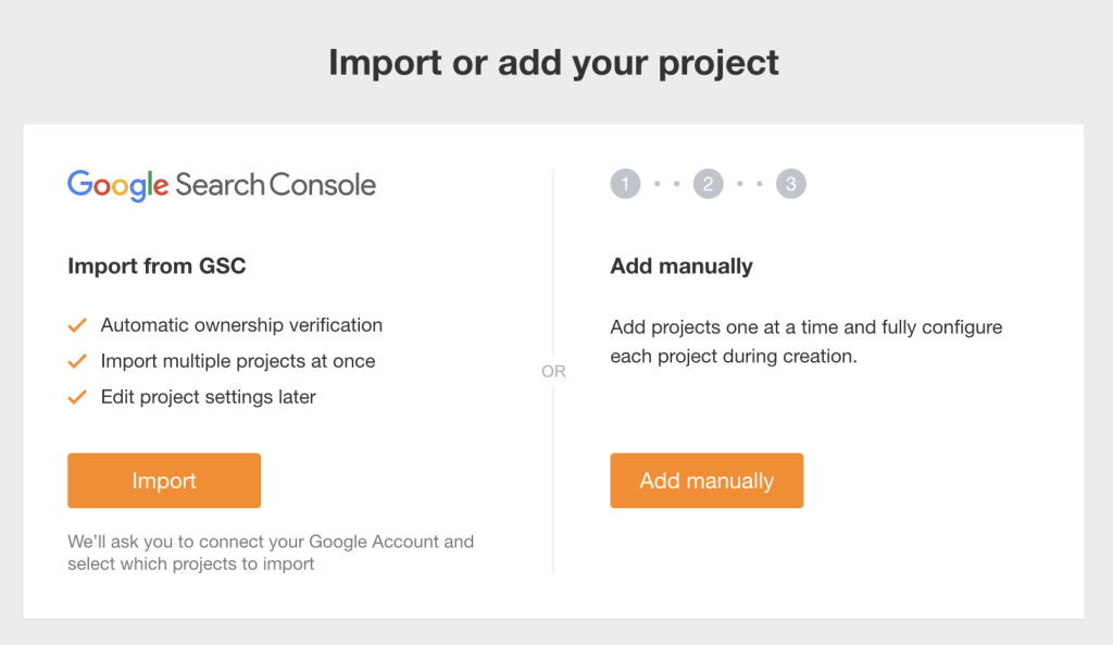 The import site feature in Ahrefs