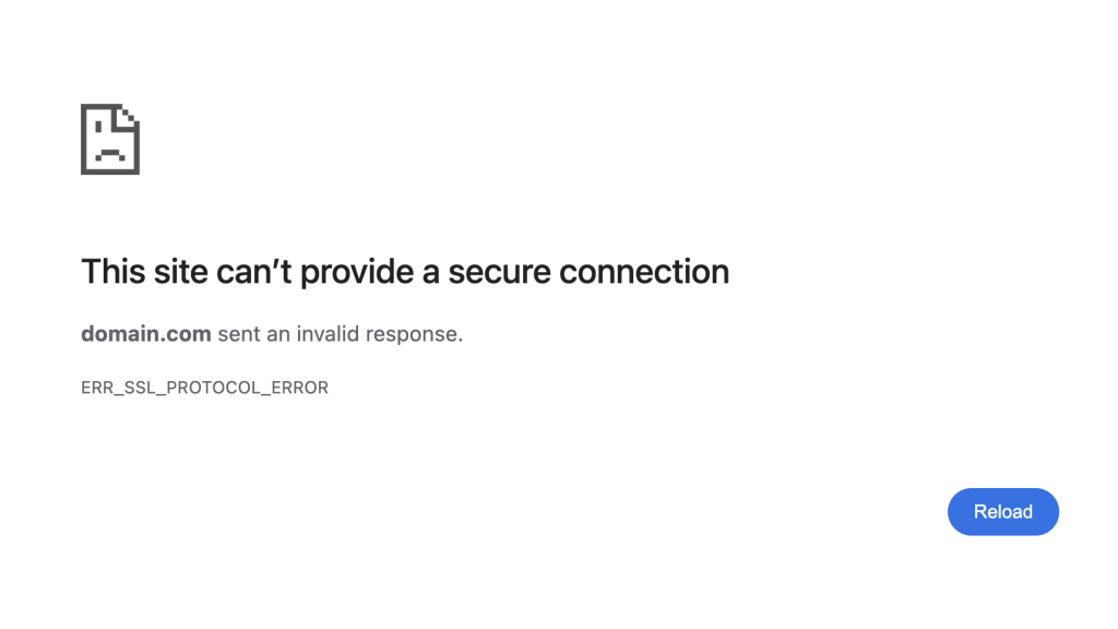 ERR_SSL_PROTOCOL_ERROR in Google Chrome