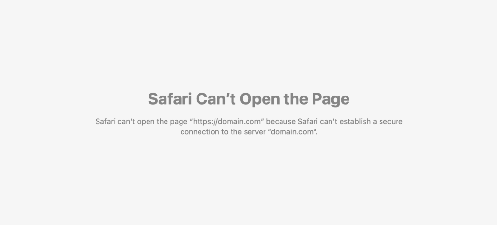 ERR_SSL_PROTOCOL_ERROR in Safari