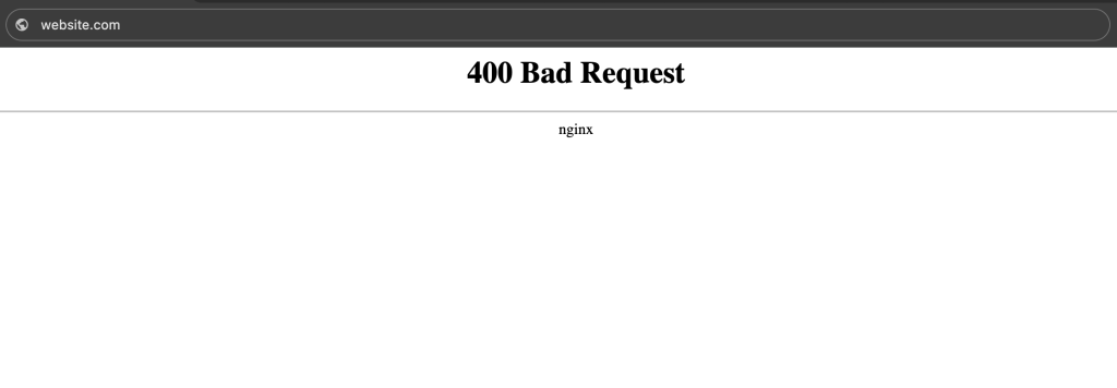 The 400 Bad Request status code in Google Chrome
