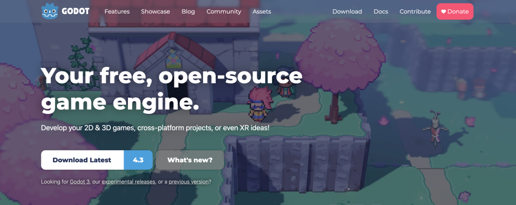 Godot game engine homepage