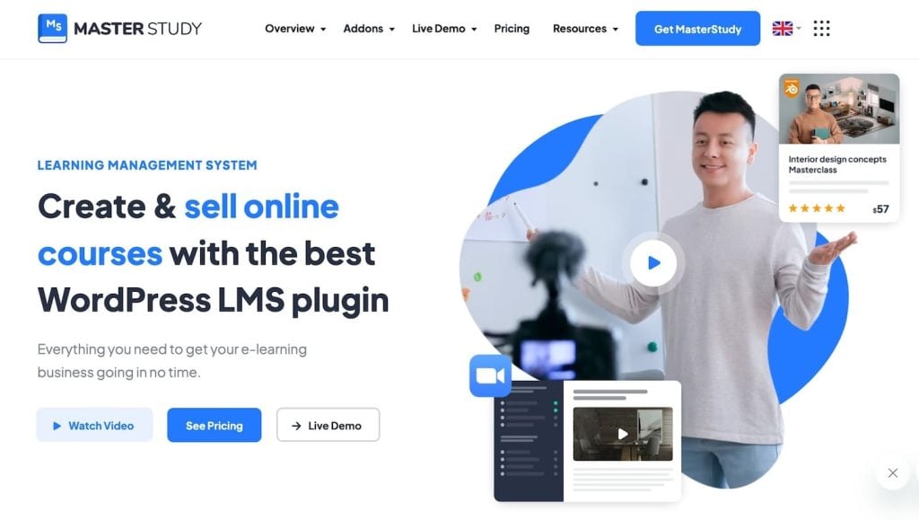 Masterstudy LMS landing page