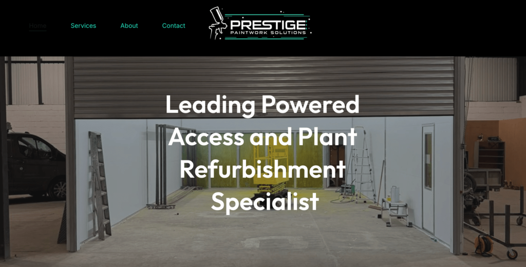 Homepage of Prestige Paintwork Solutions