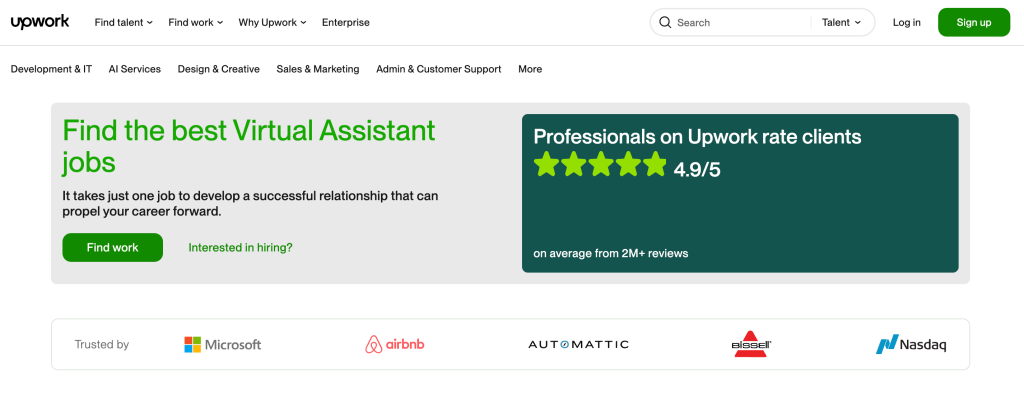 Upwork freelance jobs virtual assistant