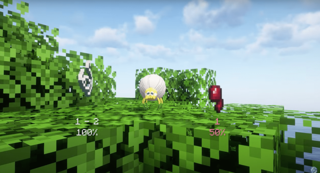 Screenshot showing new Pokémon  specie, Tarountula in Pixelmon version 9.1.12 update