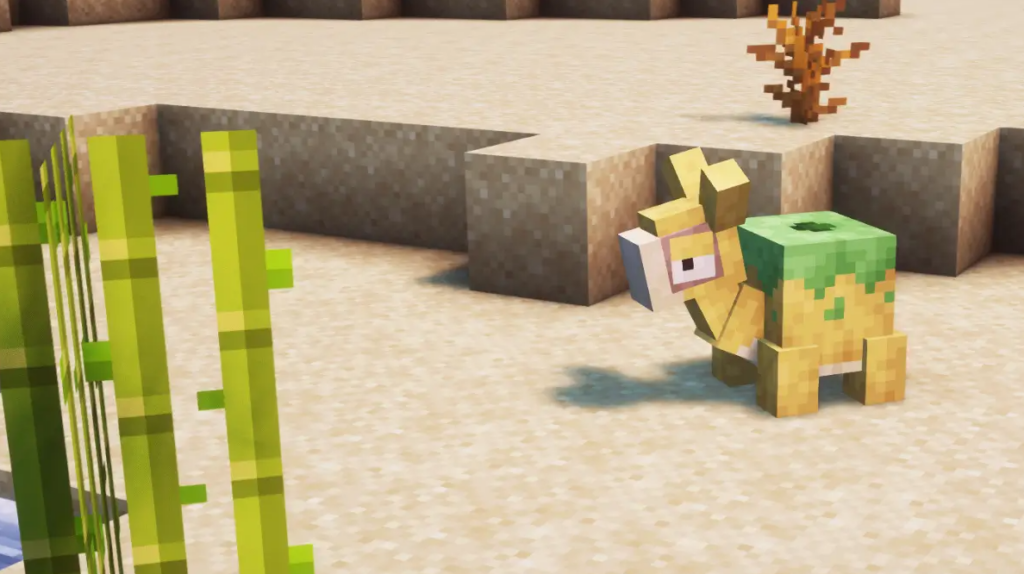 A screenshot of a Cobblemon Pokemon in a desert biome
