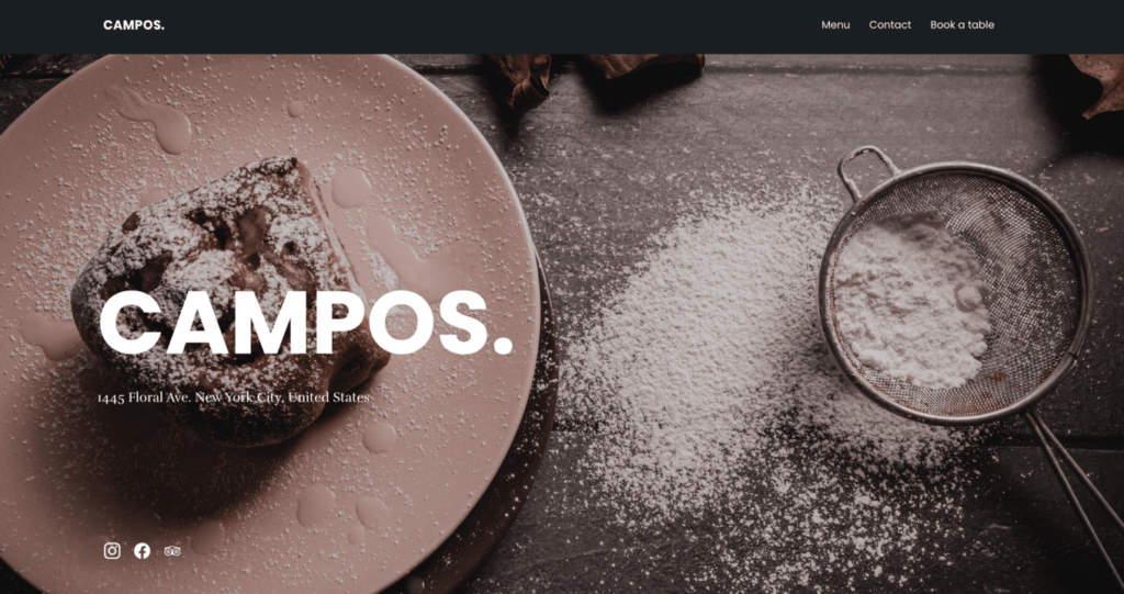 Campos theme within Hostinger Website Builder