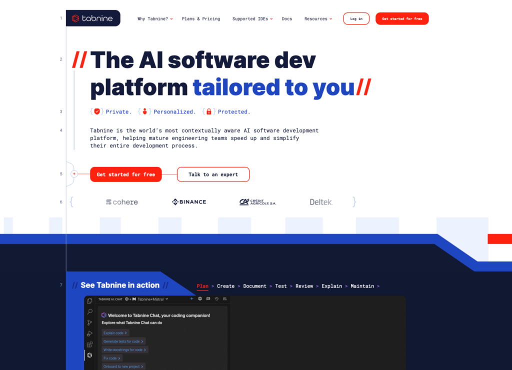 Tabnine landing page
