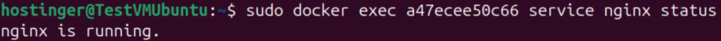 Terminal window returning status of nginx service