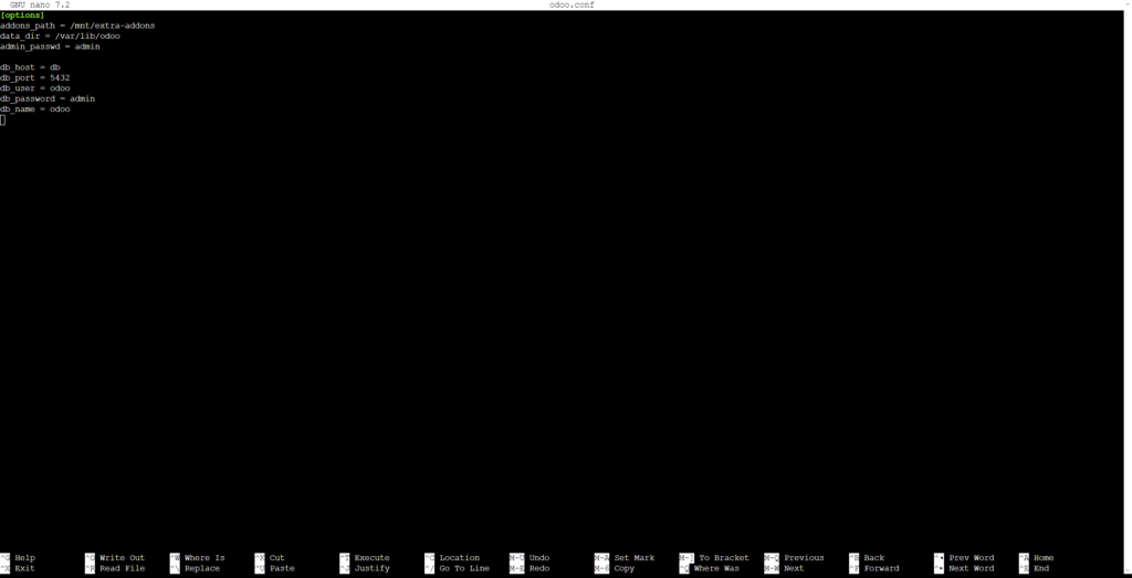 This file sets up two services: 'web' for Odoo and 'db' for PostgreSQL.
