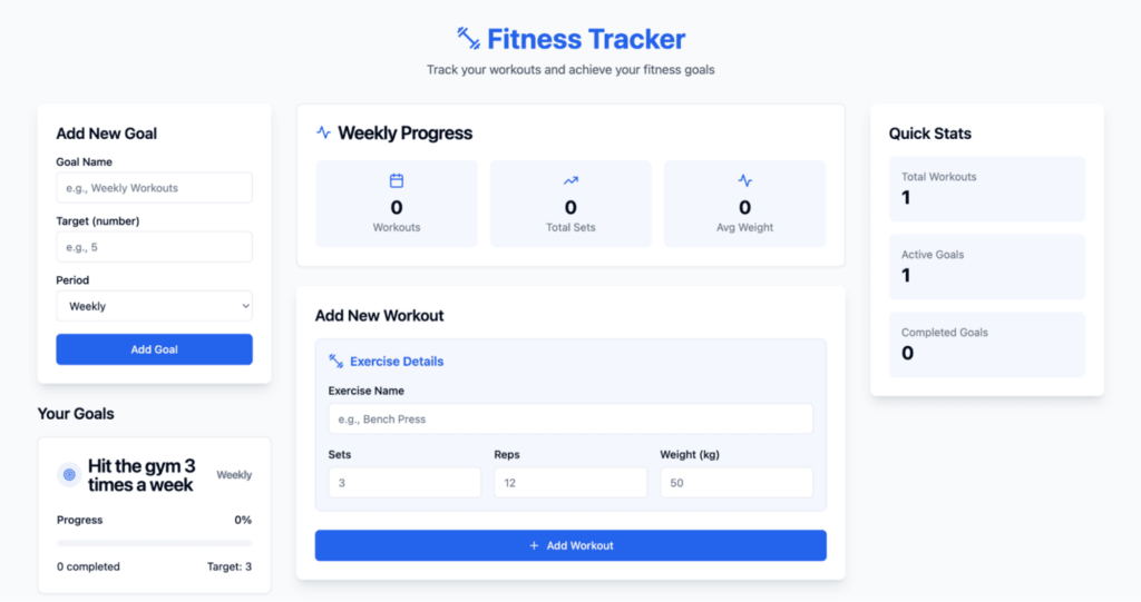 Fitness tracker app preview
