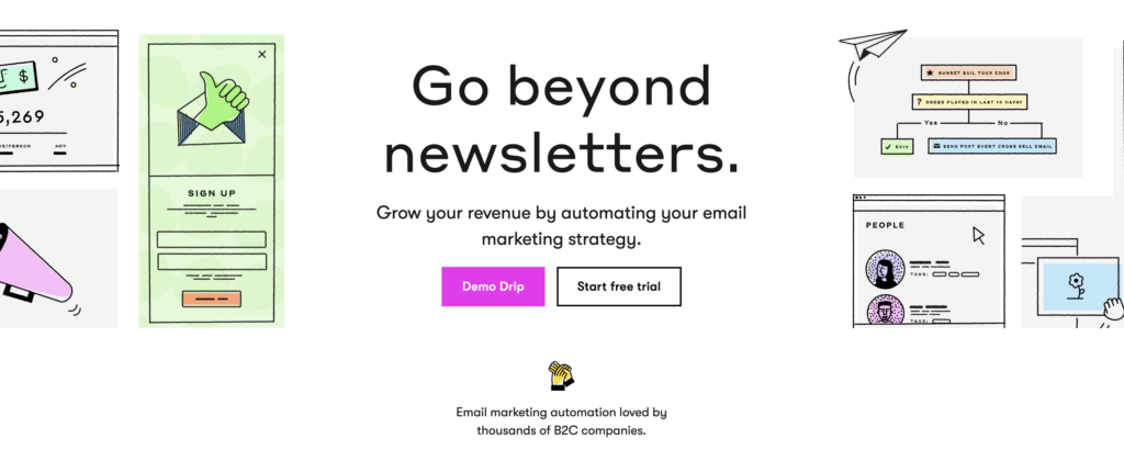 Drip's homepage