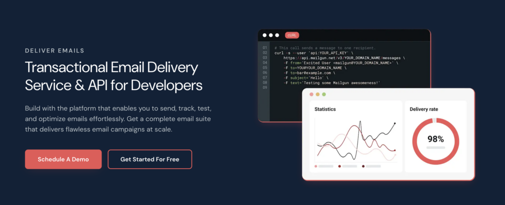 Mailgun's homepage