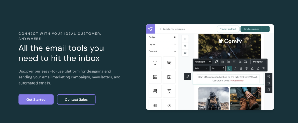Mailjet's homepage