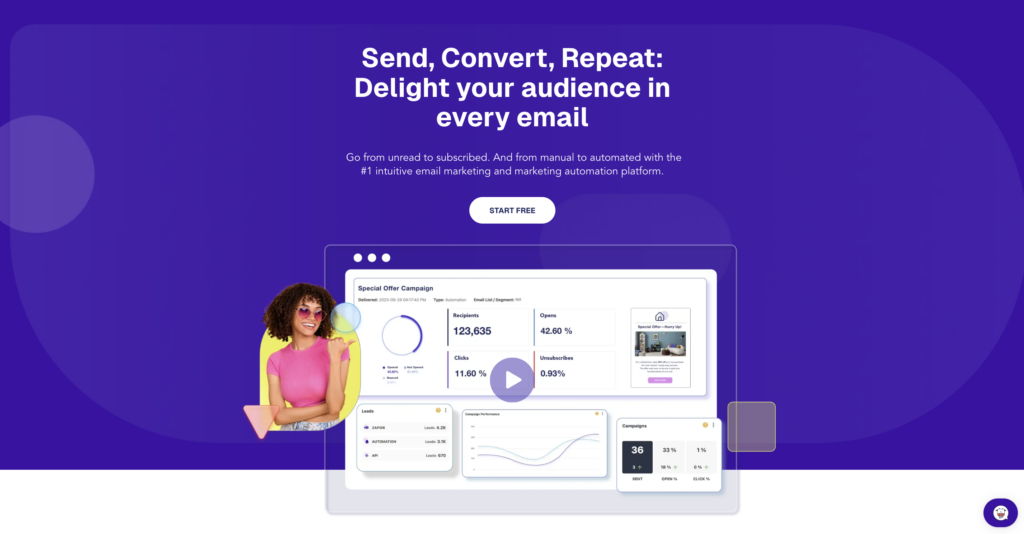 Moosend's homepage