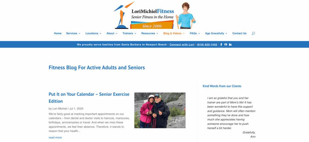 Lori Michiel Fitness homepage