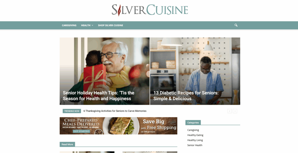 Silver Cuisine blog section